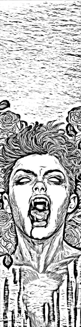 Free colorable bookmarks of a vampire man shrieking